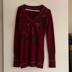 Cashmere red wine color sweater